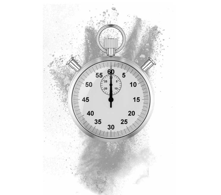 Ethoss synthetic bone graft material. image shows a stopwatch.